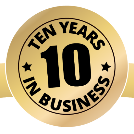 Ten years in business badge